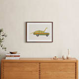 "Driving Apatosaurus" - Art Print in Citron by Morgan Kendall - In a Room