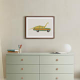 "Driving Apatosaurus" - Art Print in Citron by Morgan Kendall - In a Room