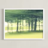 "Past the trees, Road Trip" - Art Print in Spring Chartreuse by Jacquelyn Sloane Siklos - Framed