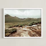 "Scottish Stream" - Art Print in Scottish Greens by Lisa Moore - Framed