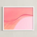 "Lily on the Edge" - Art Print in Coral by Kate Dailey - Framed