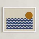 "Serene Coastline" - Art Print in Ocean by Beth Vassalo - Framed