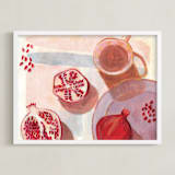 "Pomegranate Flatlay Study" - Art Print in Pomegranate Red by Kinga Subject - Framed