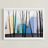 "Cantilever 2" - Art Print in Charcoal by Sara Joy - Framed