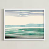 "Horizon 2" - Art Print in Aqua by Tatjana Koraksic - Framed