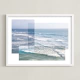 "Patchwork Seascape" - Art Print in Sea Blue by Annie Shapiro - Framed