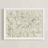 "Sketchy Pattern" - Art Print in Charcoal by Katie Zimpel - Framed