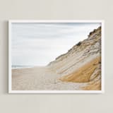"Cliffs and Waves" - Art Print in sand by Helen Makadia - Framed