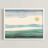 "Horizon 1" - Art Print in Aqua by Tatjana Koraksic - Framed