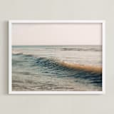 "I'll Send A Postcard" - Art Print in Light Blue by ALICIA BOCK - Framed