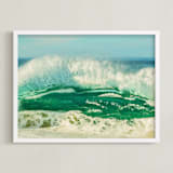 "The Wave I" - Art Print in Ocean Green by Debra Butler - Framed