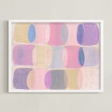 "Painted Geo Overlay" - Art Print in Ballet Pink by Amy Toneys - Framed