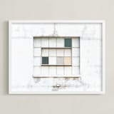 "Industrial Window" - Art Print in distressed white by Kamala Nahas - Framed