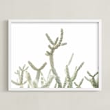 "the rising" - Art Print in cactus green by Kristi Jackson - Framed