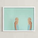"nice to meet you" - Art Print in Pastel Blue by Jacob Loafman - Framed