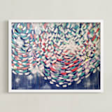"Set Adrift" - Art Print in Limoges Blue by Denise Wong - Framed