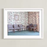 "Waiting Room" - Art Print in Grandma Blue by Julie Grace Immink - Framed