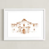 "The Alamo" - Art Print in Rust by Paul Berthelot - Framed