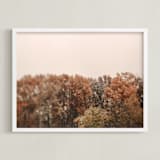 "Oak Leaves and Snowflakes" - Art Print in Autumn Oak by ALICIA BOCK - Framed