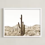 "Cacti V" - Art Print in Dust by Lisa Assenmacher - Framed