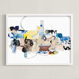 "The Color of Smoke" - Art Print in Sky Blue by Erin McCluskey Wheeler - Framed