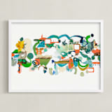 "Green Hills" - Art Print in Verdant Green by Erin McCluskey Wheeler - Framed