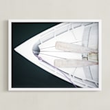 "Afloat" - Art Print in Dark Marine Teal by Haley George - Framed