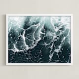 "Wave Patterns" - Art Print in Sea Aqua by Tommy Kwak - Framed