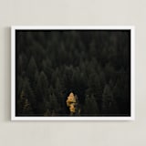 "the lone wolf" - Art Print in blue green by Jacob Loafman - Framed