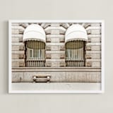 "Beige Scene" - Art Print in Creamy Beige by Alexandra Feo - Framed