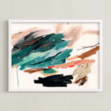 "Don't Rush Me" - Art Print in Teal by Lauren Packard - Framed