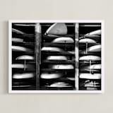 "Hood River Boards" - Art Print in Black & White by Shari Margolin - Framed