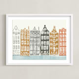 "On the Canal" - Art Print in brick by Griffinbell Paper Co. - Framed