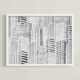 "Linear City" - Art Print in Monochrome by Daniela - Framed