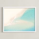 "A Day at Sea" - Art Print in Aqua Blue by Mike Sunu - Framed