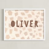 "Safari Friends 2" - Personalized Art Print in Brown by Teju Reval - Framed