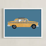 "New York" - Personalized Art Print in Taxi by Jenna Holcomb - Framed