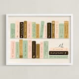 "ABC for booklovers" - Personalized Art Print in Mustard by Lottie Aldarwish - Framed