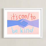"It's Cool to Be Kind" - Art Print in Blush by Candace Wiant - Framed