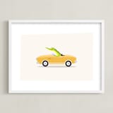 "Wacky Races I" - Art Print in Happy Yellow by David Michuki - Framed