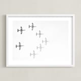 "Fly This Way" - Art Print in Smoky Grey by Heather Marie - Framed