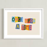 "Once Upon a Time" - Art Print in Azure Blue by Inkblot Design - Framed