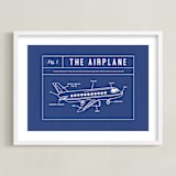 "Airplane Blueprint" - Art Print in Blueprint by Meggy Masters - Framed