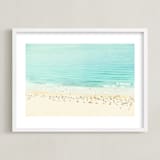 "Remembering a day by the Sea" - Art Print in Turquoise Sea by Jacquelyn Sloane Siklos - Framed