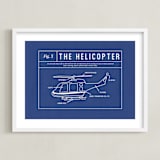 "Helicopter Blueprint" - Art Print in Blueprint by Meggy Masters - Framed