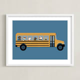 "School Dogs" - Art Print in Lake by Jenna Holcomb - Framed