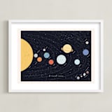 "Our beautiful universe" - Art Print in Navy by Sabrin Deirani - Framed