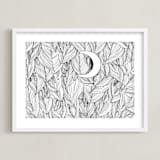 "Peek A Boo" - Art Print in Black & White by Helen H Wu - Framed