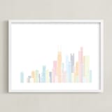 "Sky Lines" - Art Print in Sherbert by Jessie Steury - Framed
