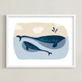 "Little Whale" - Art Print in Marine by Erica Krystek - Framed